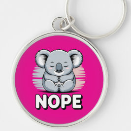 Cute Sleeping Koala “Nope” Funny Cartoon Schlüsselanhänger