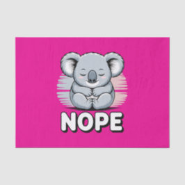 Cute Sleeping Koala “Nope” Funny Cartoon Seidenpapier