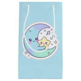 Cute Sleeping Moon & Stars Baby Blue Ramadan Gift Kleine Geschenktüte