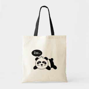Cute Sleeping Panda Black and White Tote Bag Tragetasche