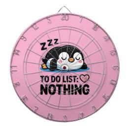 cute sleeping penguin, to do list nothing dartscheibe