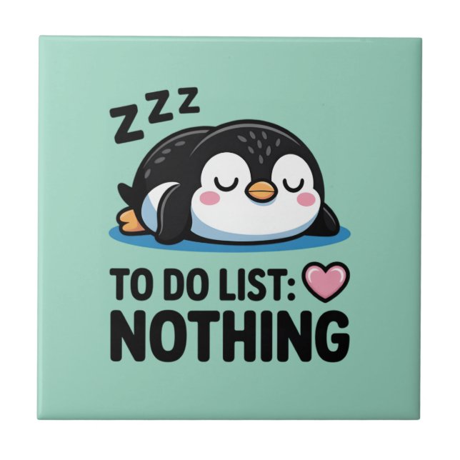 cute sleeping penguin, to do list nothing fliese (Vorderseite)