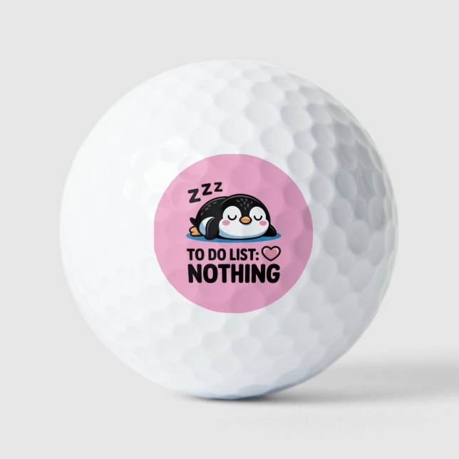 cute sleeping penguin, to do list nothing golfball (Vorderseite)