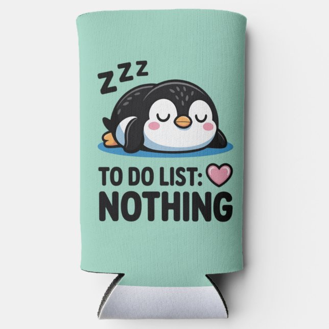 cute sleeping penguin, to do list nothing selters dosenkühler (Vorderseite)