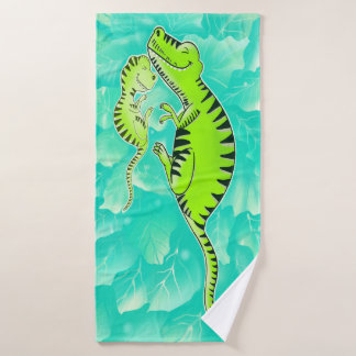 Cute Sleeping T-Rex Dinosaur Mom and Baby Bath Tow Badehandtuch