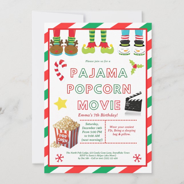 Cute Sleepover Birthday Party Invitation for Kids  Einladung (Vorderseite)