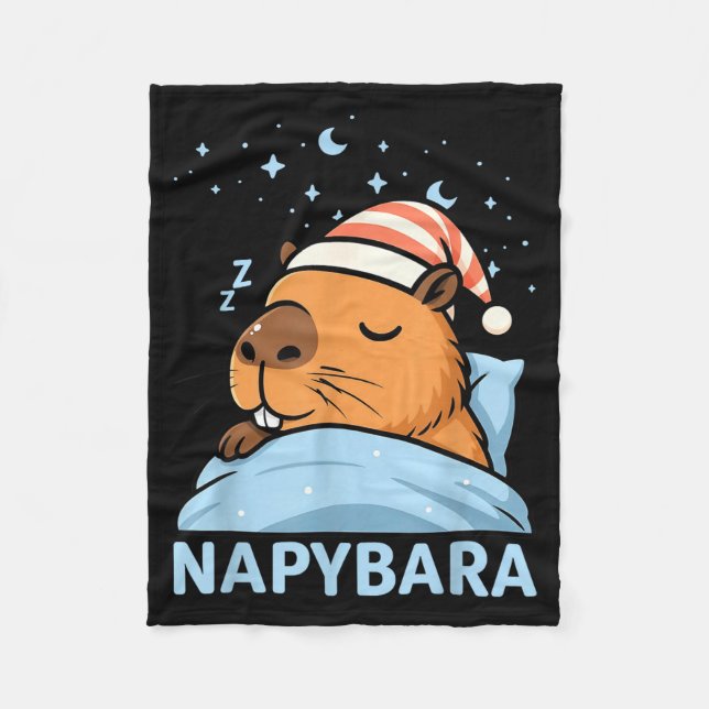 Cute Sleepy Capybara Funny Napybara Pajamas  Fleecedecke (Vorderseite)