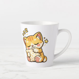 Cute Sleepy Cat Pillow Milchtasse