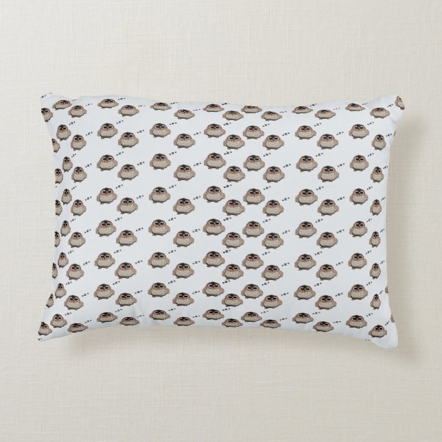 Cute Sleepy Owl Pattern Throw Pillow Dekokissen (Rückseite)