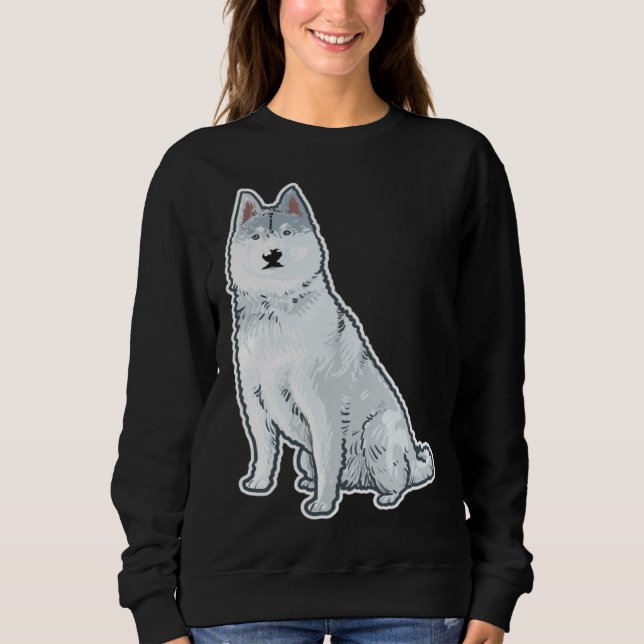 Cute Sleigh Dog Siberian Husky Sweatshirt (Vorderseite)