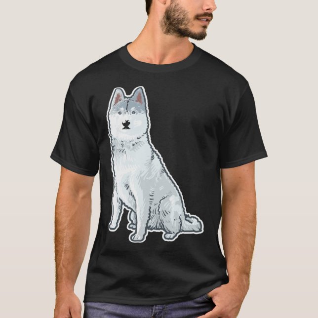 Cute Sleigh Dog Siberian Husky T-Shirt (Vorderseite)