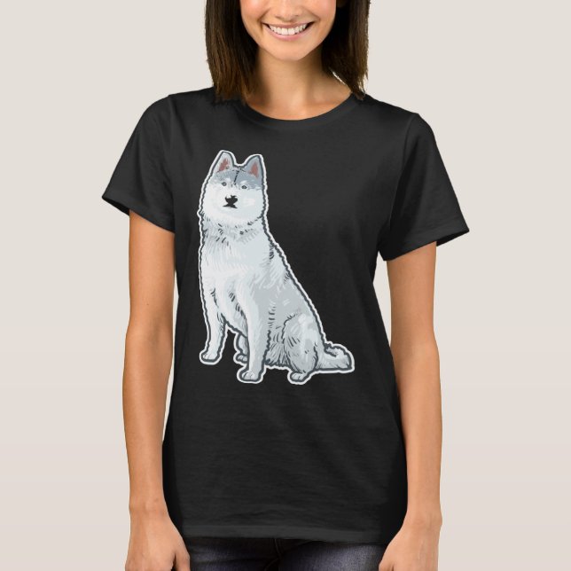 Cute Sleigh Dog Siberian Husky T-Shirt (Vorderseite)