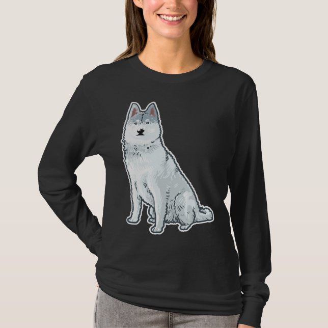 Cute Sleigh Dog Siberian Husky T-Shirt (Vorderseite)