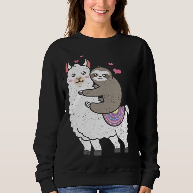 Cute Sloth Alpaca  Lazy Sloths Owner Animal Graphi Sweatshirt (Vorderseite)