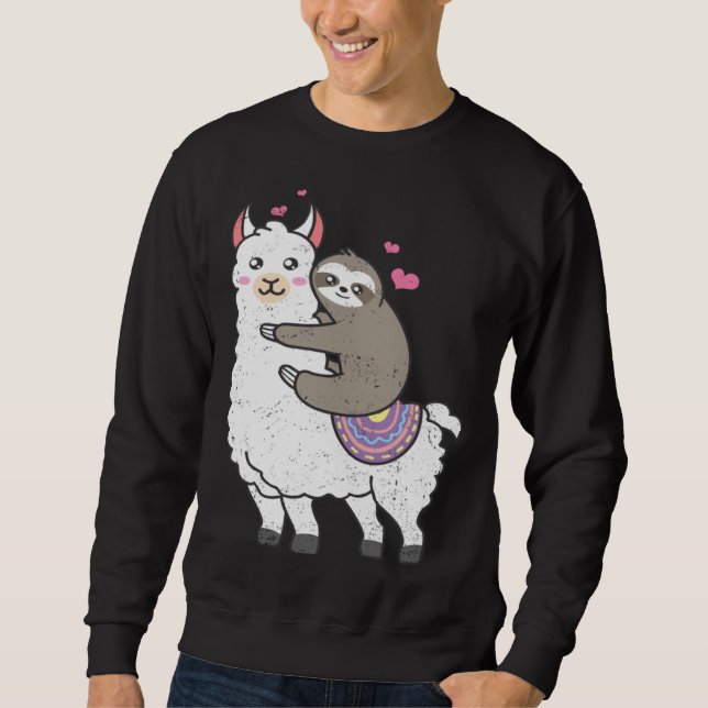 Cute Sloth Alpaca  Lazy Sloths Owner Animal Graphi Sweatshirt (Vorderseite)