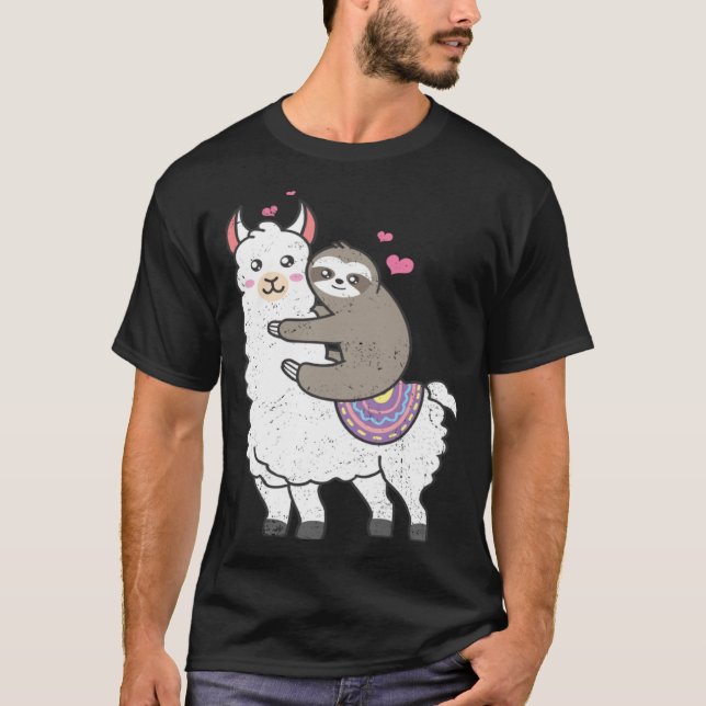 Cute Sloth Alpaca  Lazy Sloths Owner Animal Graphi T-Shirt (Vorderseite)
