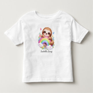 Cute Sloth And Rainbow, Flowers Kids T-Shirt
