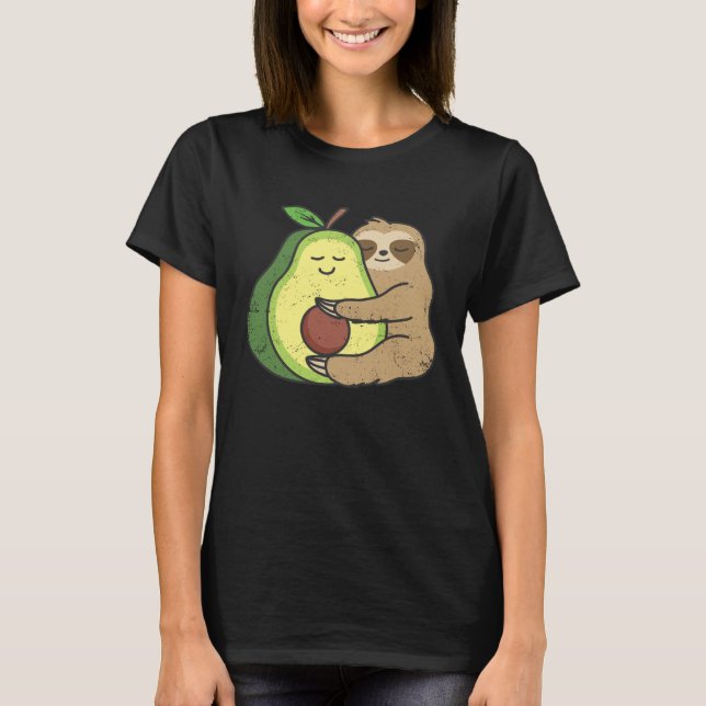 Cute Sloth Avocado  Lazy Sloths Owner Animal Graph T-Shirt (Vorderseite)