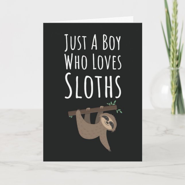 Cute Sloth Cards For Baby Boys Kids Animals Lover Karte (Vorderseite)
