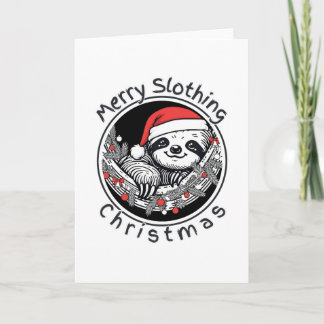 Cute Sloth Christmas Card – Merry Slothing Xmas Feiertagskarte