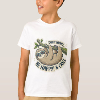 Cute Sloth "Don't Hurry Be Happy & Chill" Funny T-Shirt