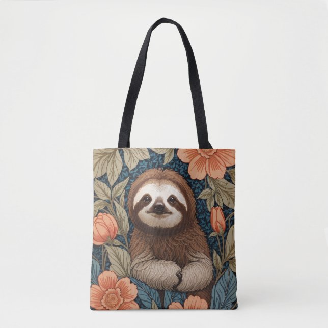 Cute Sloth Elegant Floral William Morris Inspired (Vorderseite)
