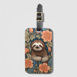 Cute Sloth Elegant Floral William Morris Inspired Gepäckanhänger