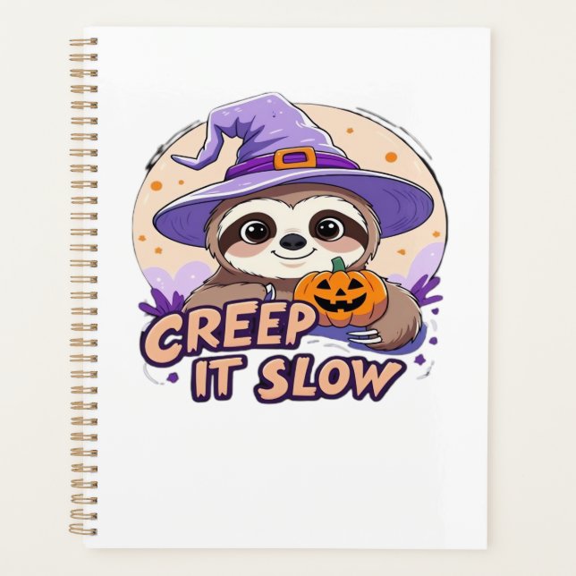 Cute Sloth Halloween Shirt � Funny Creep It Slow W Planer (Vorderseite)