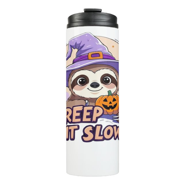 Cute Sloth Halloween Shirt � Funny Creep It Slow W Thermosbecher (Vorderseite)