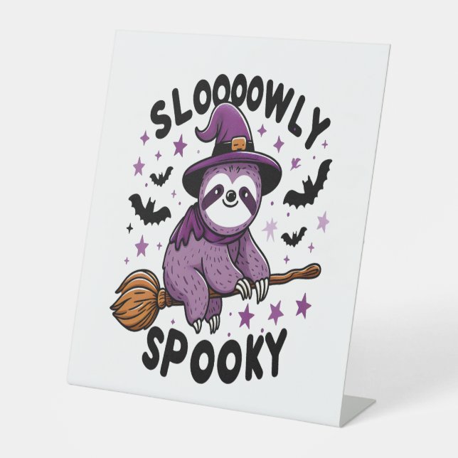 Cute Sloth Happy Halloween (2) Sockelschild (Vorderseite)