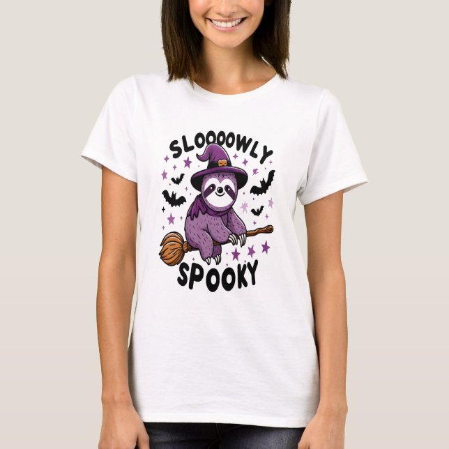 Cute Sloth Happy Halloween (2) T-Shirt (Vorderseite)