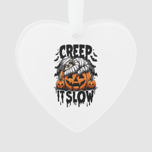 Cute Sloth Happy Halloween Ornament (Vorderseite)
