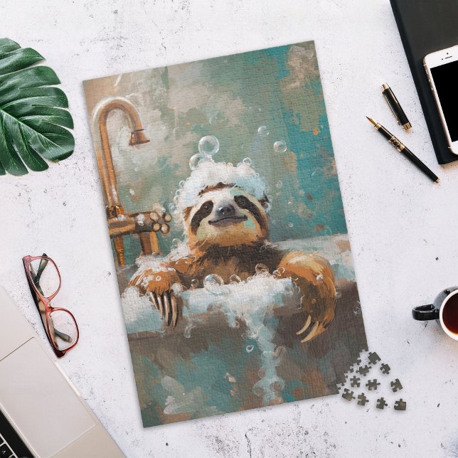 Cute Sloth in Bubble Bath Jigsaw Puzzle (Von Creator hochgeladen)