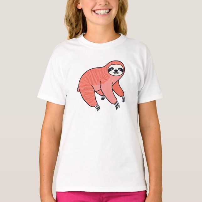Cute Sloth Kids T-Shirt – Adorable Lazy Animal Tee (Vorderseite)