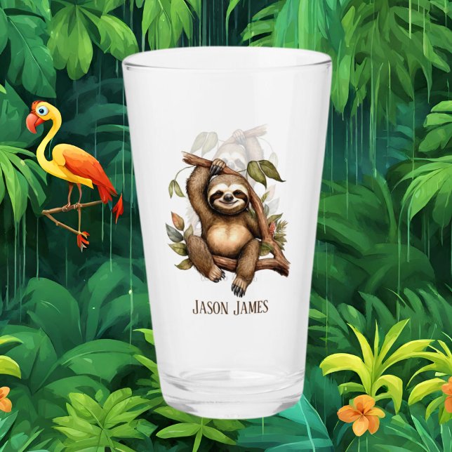 Cute sloth lovers add monogram glas (Von Creator hochgeladen)