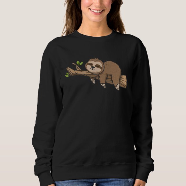 Cute Sloth Sleeping Lazy Sloths Owner Animal  Grap Sweatshirt (Vorderseite)