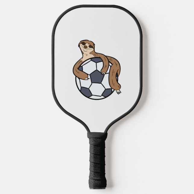 Cute Sloth Soccer Kids Lazy Sloth With Soccer Ball Pickleball Schläger (Vorderseite)