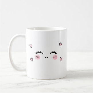 Cute Smiling Face Mug  Soft Heart Aesthetic Kaffeetasse