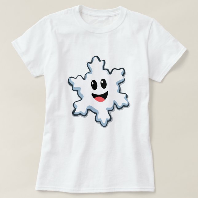 Cute Smiling Snowflake – Happy Christmas T-Shirt (Design vorne)
