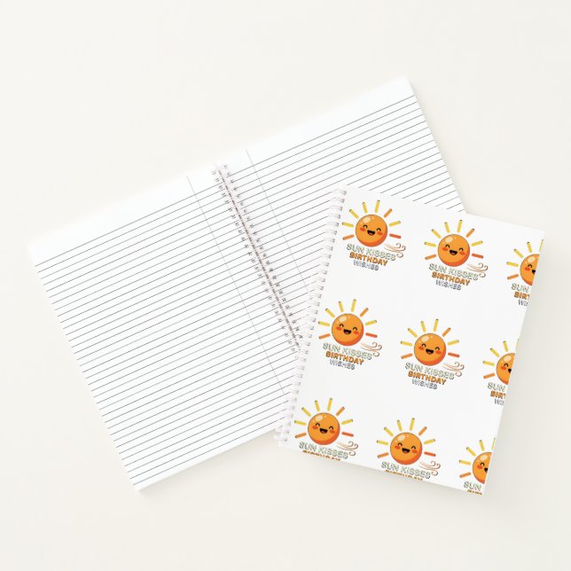Cute Smiling Sun Birthday Wishes Lined Spiral Note Notizbuch (Innenseite)
