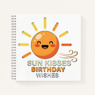 Cute Smiling Sun Birthday Wishes Spiral Notebook Notizbuch