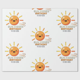 Cute Smiling Sun Birthday Wishes Wrapping Paper Geschenkpapier