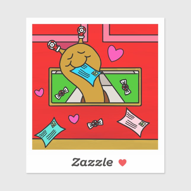 Cute Snail Christmas Mail Vinyl Aufkleber (Blatt)