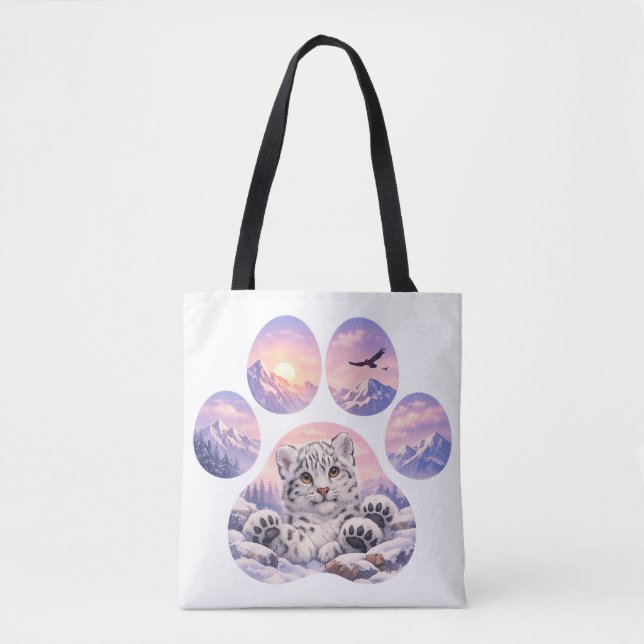 Cute Snow Leopard Paw Mountain Design (Vorderseite)
