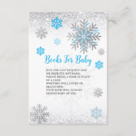 Cute Snowflake Blue & Silver Baby's Book Request Begleitkarte