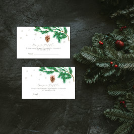 Cute Snowflake Pine cone Diaper Raffle Baby Shower Begleitkarte