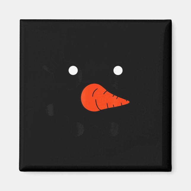 Cute Snowlady Snowman Face Christmas Matching Fami Magnet (Vorne)