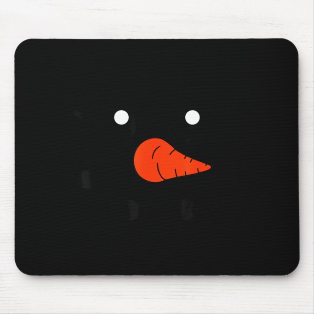 Cute Snowlady Snowman Face Christmas Matching Fami Mousepad (Vorne)