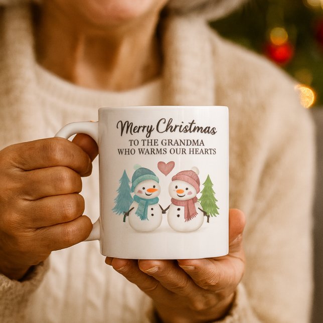 Cute Snowman Christmas Mug for Grandma - Gift Kaffeetasse (Grandma mug gift holidays)