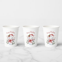 Cute Snowman Christmas Paper cup Pappbecher